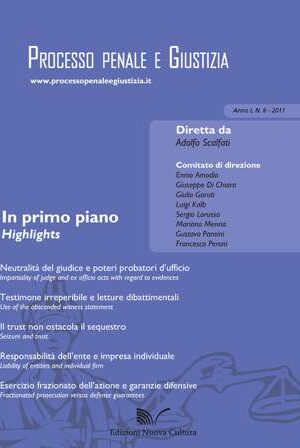 Rivista Processo penale e Giustizia, Anno I, n. 6-2011